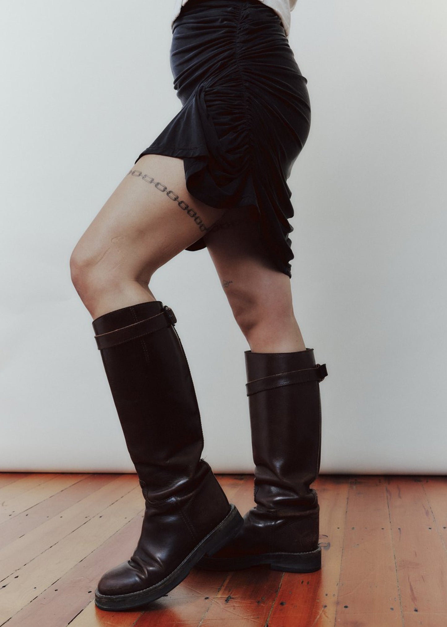 Daf Nimkovsky Mini Wabi Skirt- Black Cupro Bizarre Bazaar