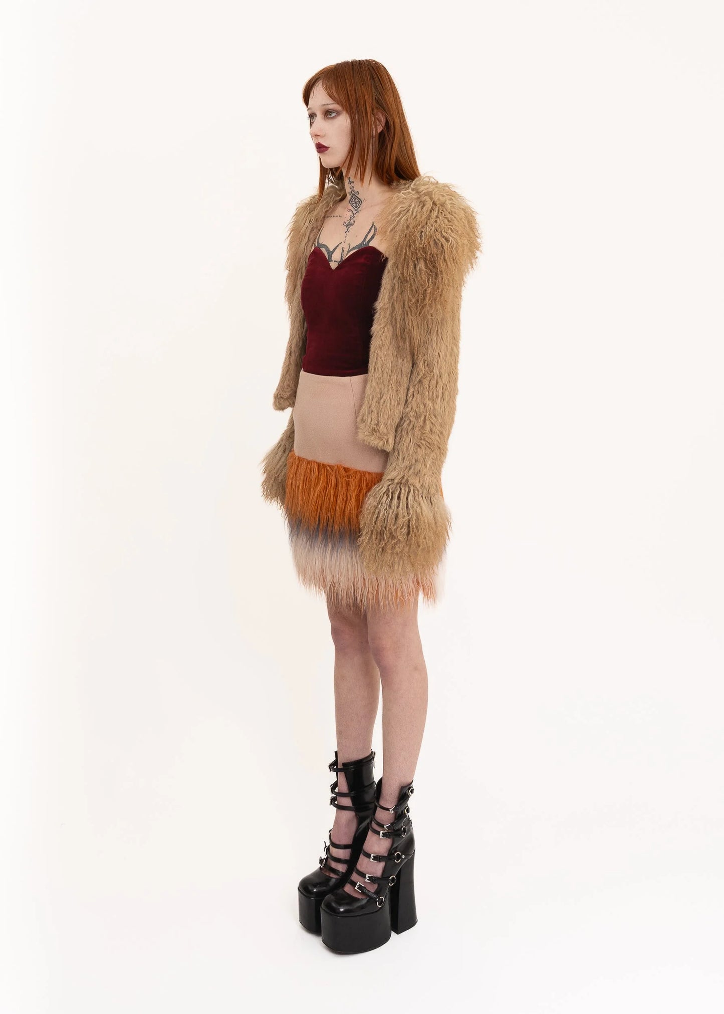 Deux Mille Ans Mongolian sheepskin trimmed fur jacket