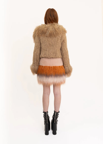 Deux Mille Ans Mongolian sheepskin trimmed fur jacket