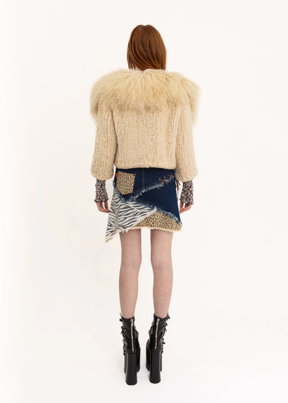 Firosa Mongolian sheepskin trimmed fur jacket