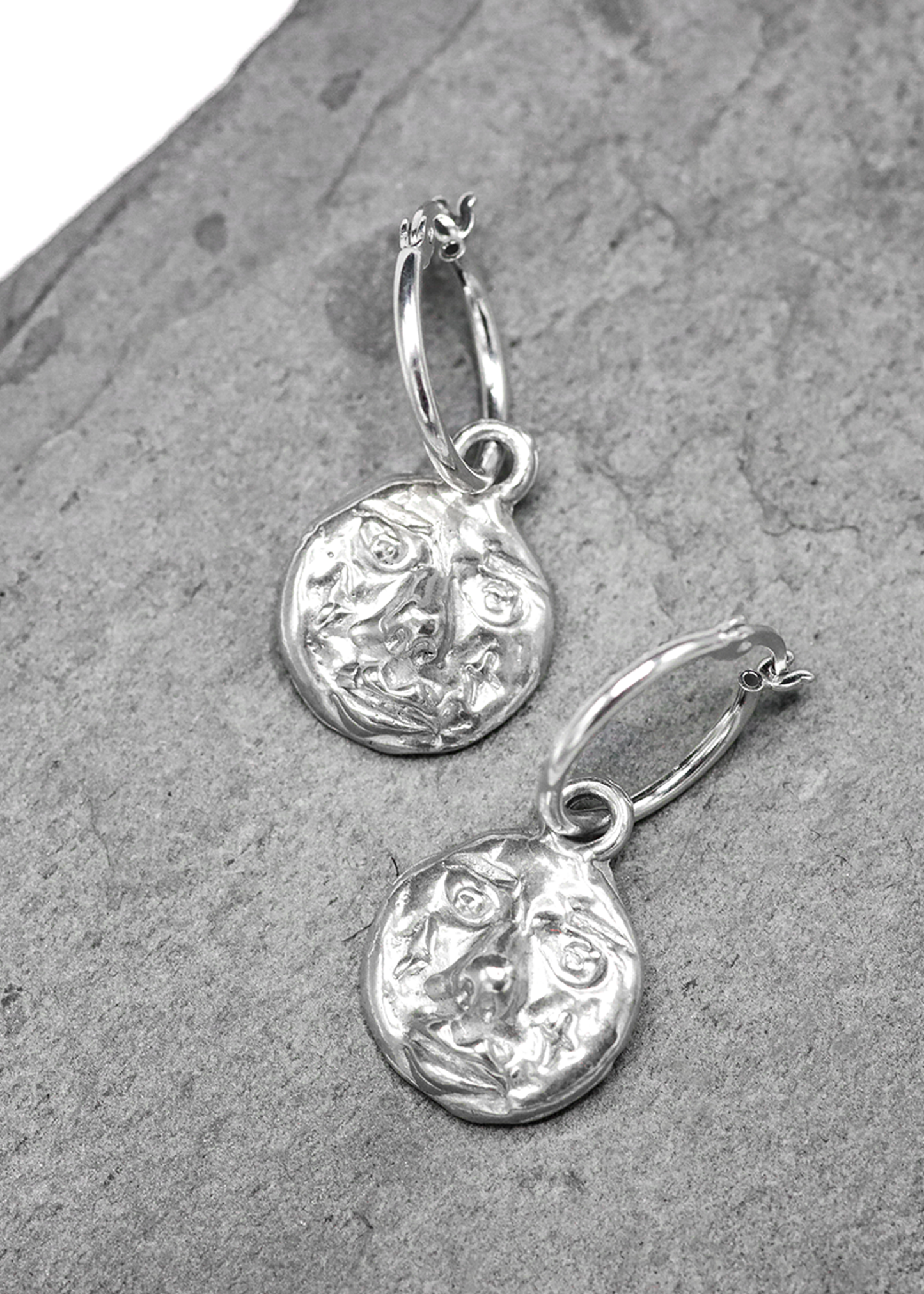 Marmalade Gardens sterling silver moon sleeper earrings Bizarre Bazaar