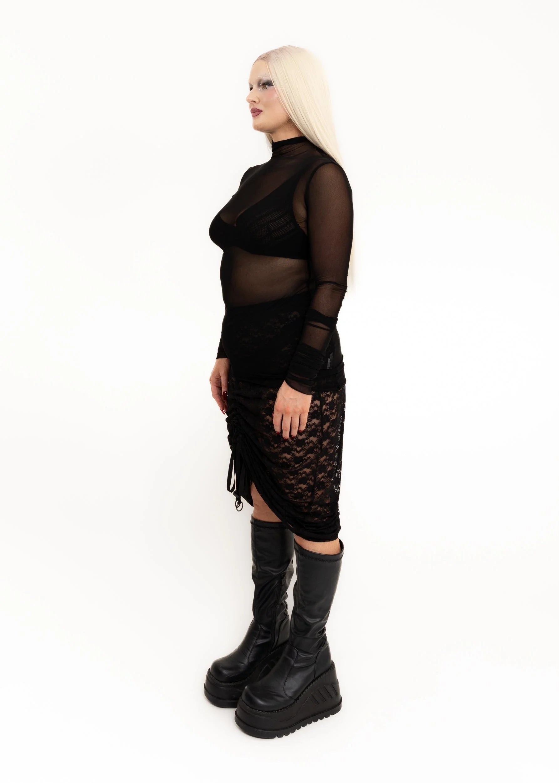 Jimmy D Mr. Wavey bias cut mesh top