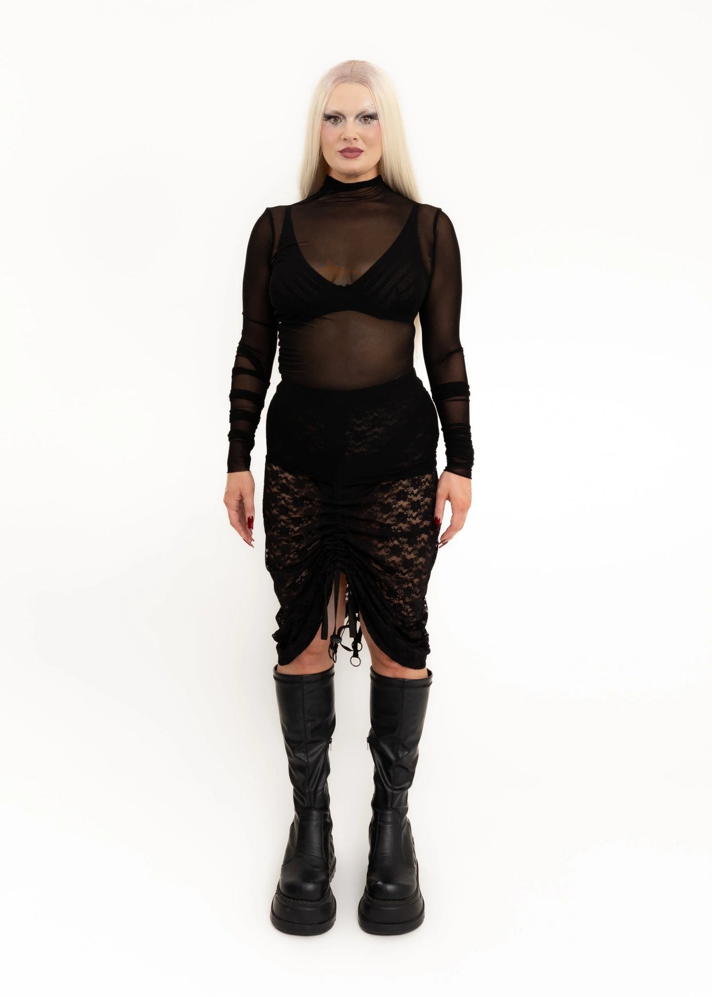 Jimmy D Mr. Wavey bias cut mesh top