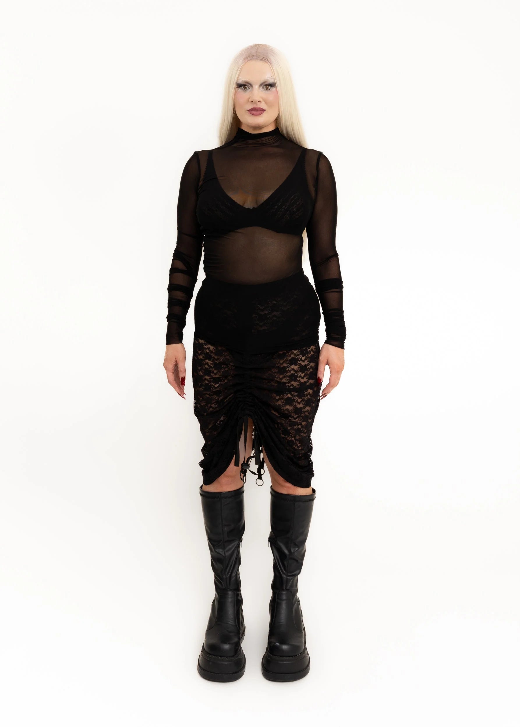 Jimmy D Mr. Wavey bias cut mesh top