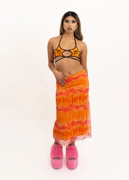 Astro Princess Neo-Tribal Tattoo Print Starkini Top