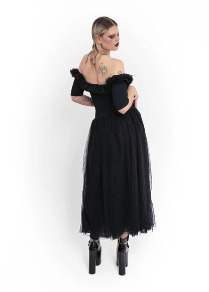 Hunza London & Paris Off shoulder tulle dress