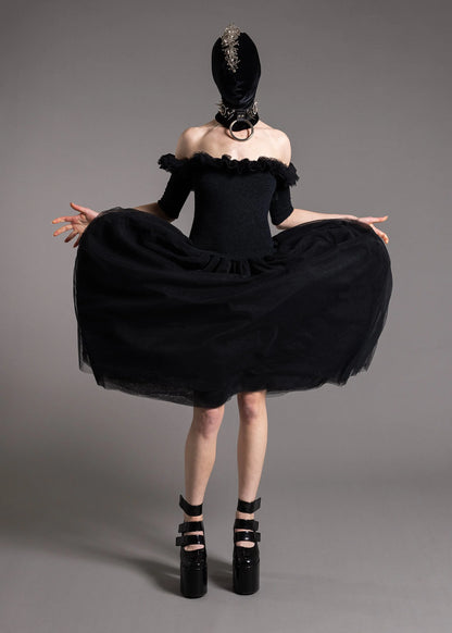 Hunza London & Paris Off shoulder tulle dress