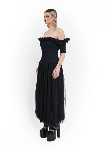 Hunza London & Paris Off shoulder tulle dress