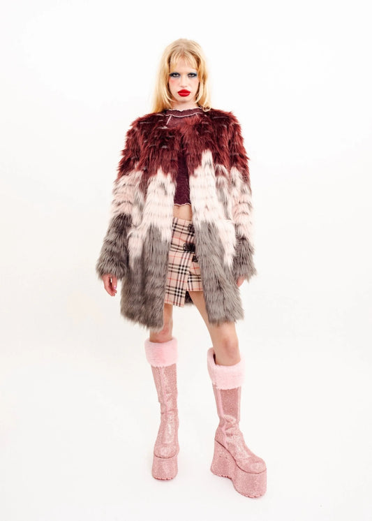 Urbancode Ombré faux fur coat
