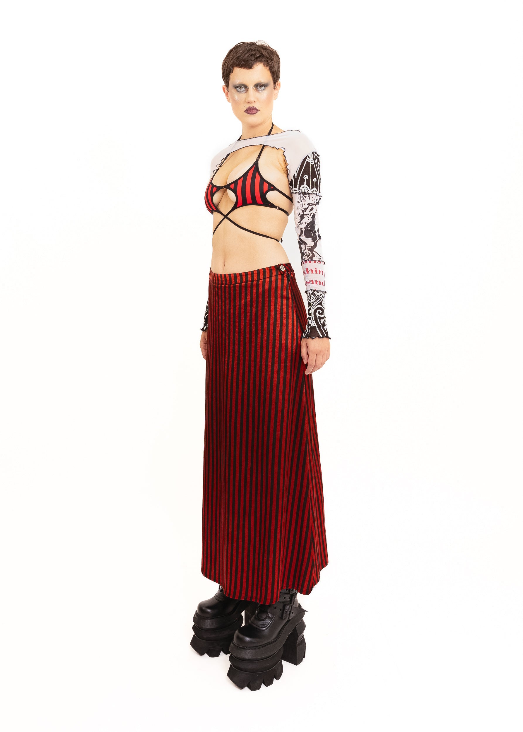 Roisin Dubh panelled screen printed bolero Bizarre Bazaar