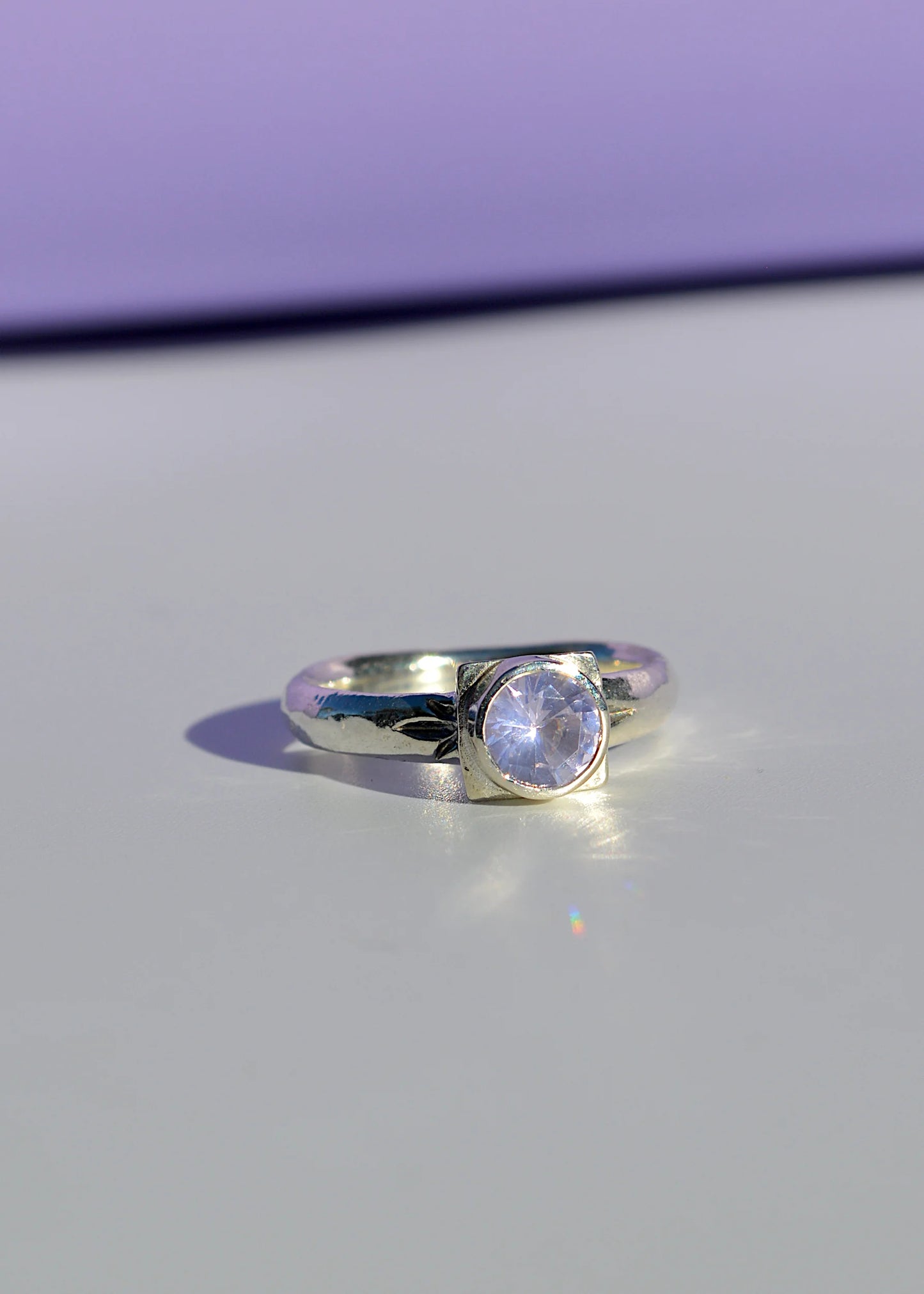 M.V.H Jewellery Pedestal Ring- lavender quartz