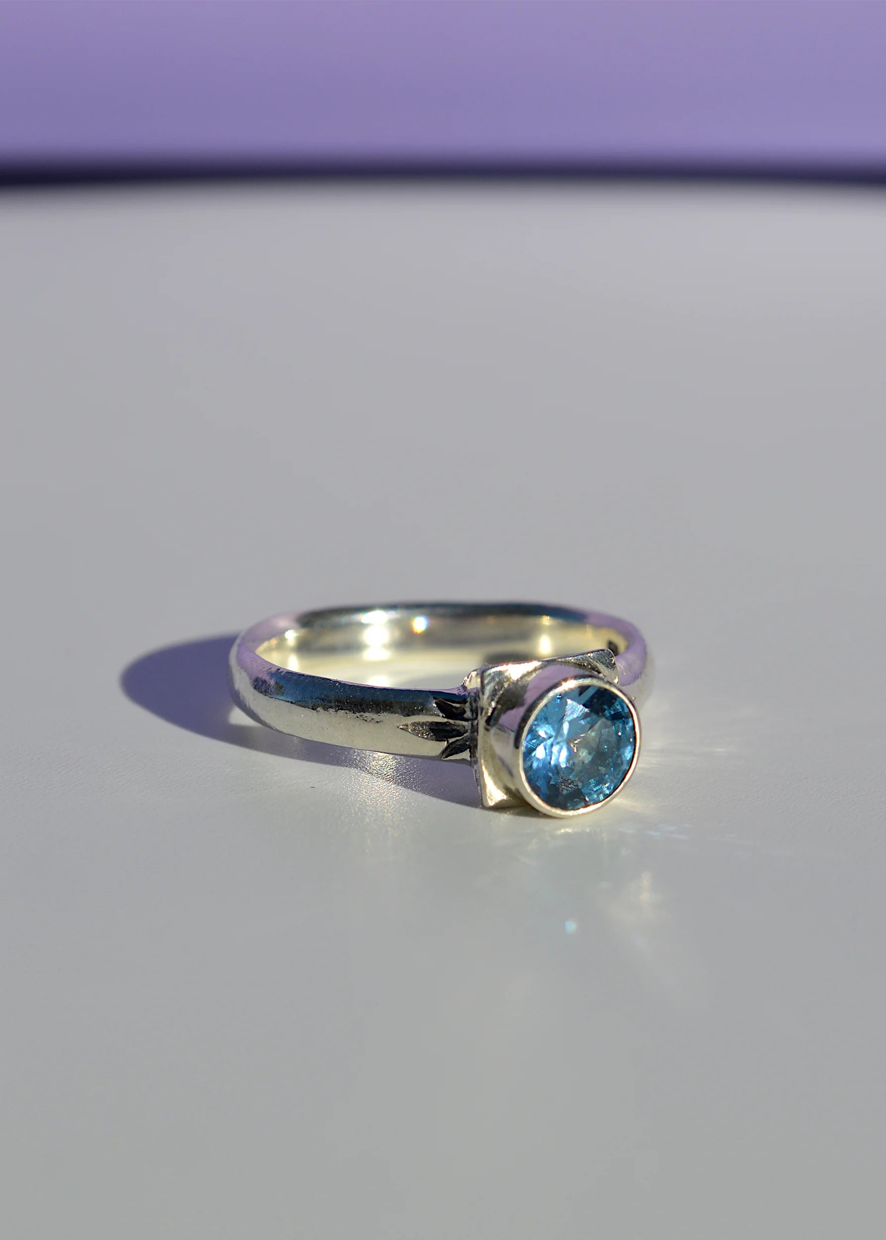 M.V.H Jewellery Pedestal Ring- sky topaz