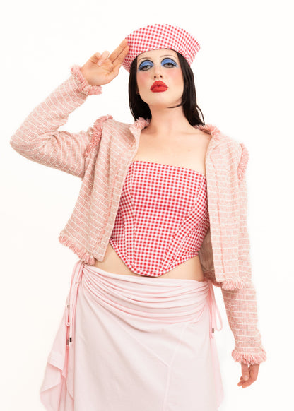 Pippin’s Apparel Pink Gingham Sailor Hat Bizarre Bazaar