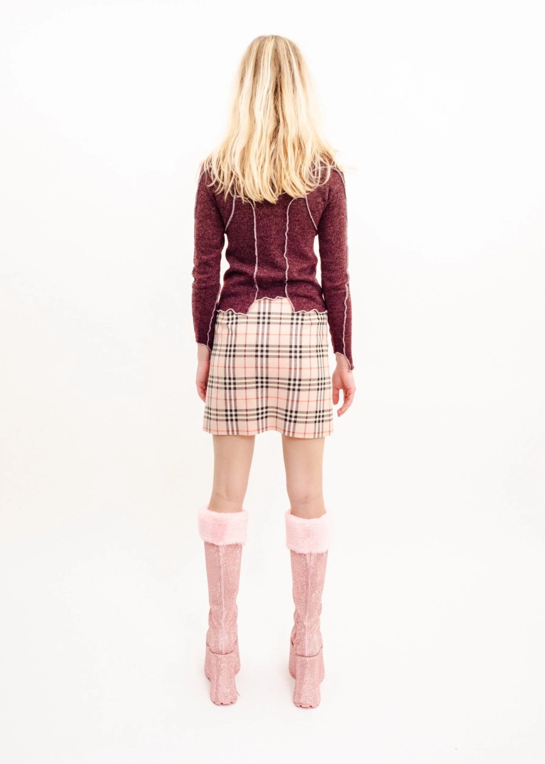 Burberry London Blue Label Pink Novacheck Mini Skirt