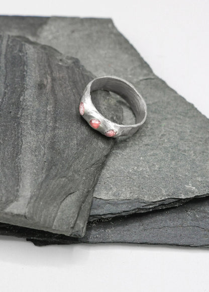 Matisse Bella Jewellery Pink sapphire stacker ring- tri stone