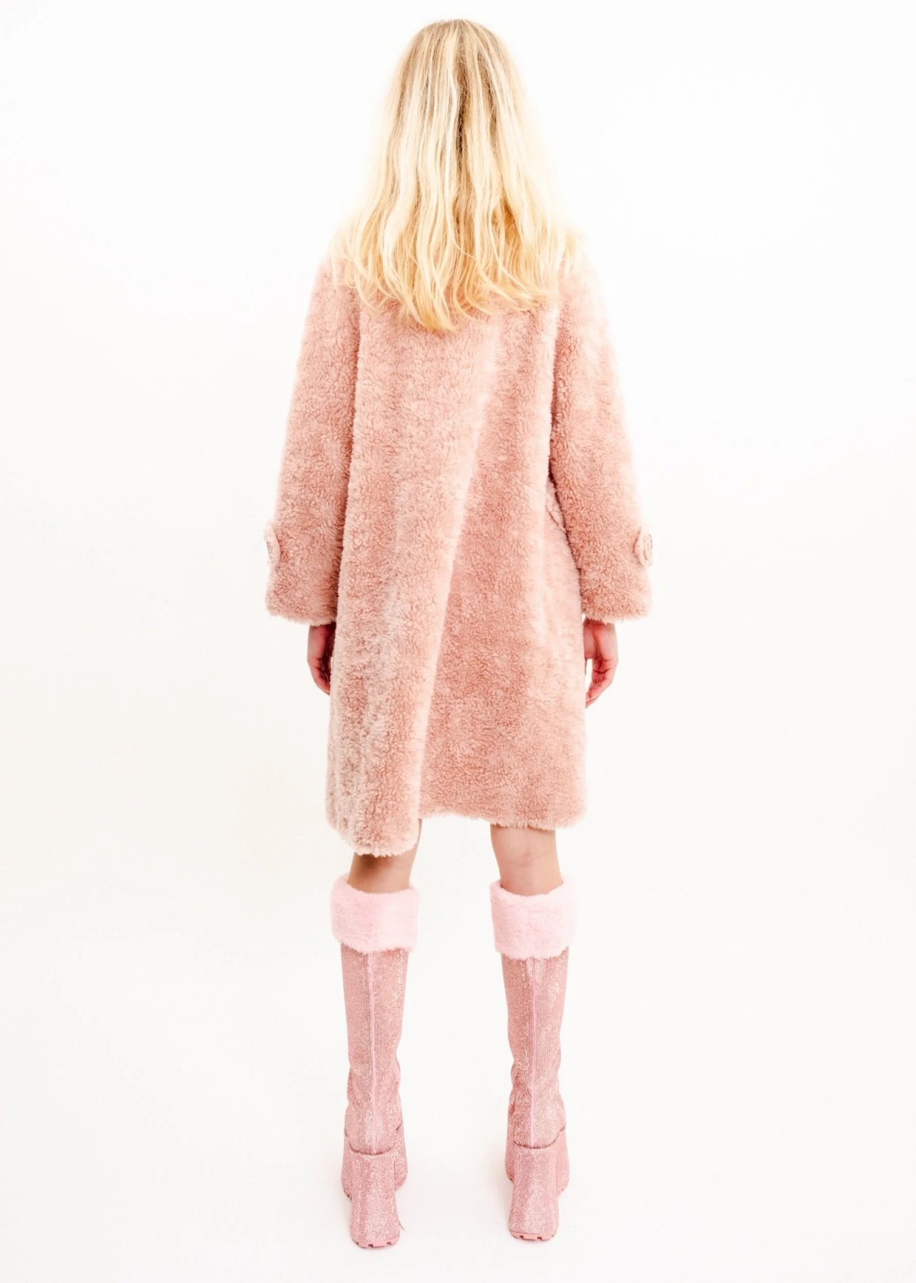 Bizarre Bazaar Pink Sheepskin coat