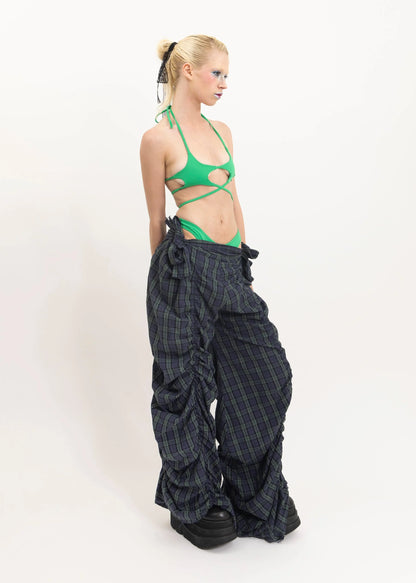 Billy Blamires Plaid Ruched Pants