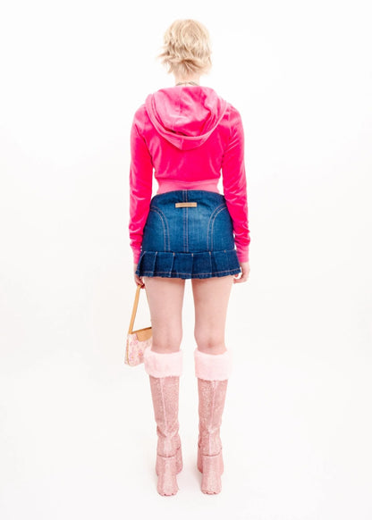 Jean’s Paul Gaultier Pleated denim micro mini skirt