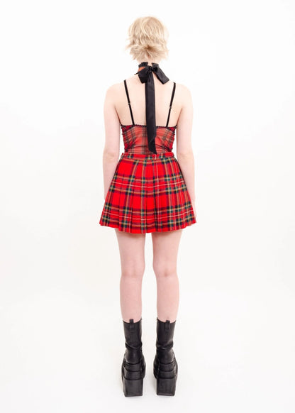 Dolce & Gabbana Pleated tartan wool mini skirt