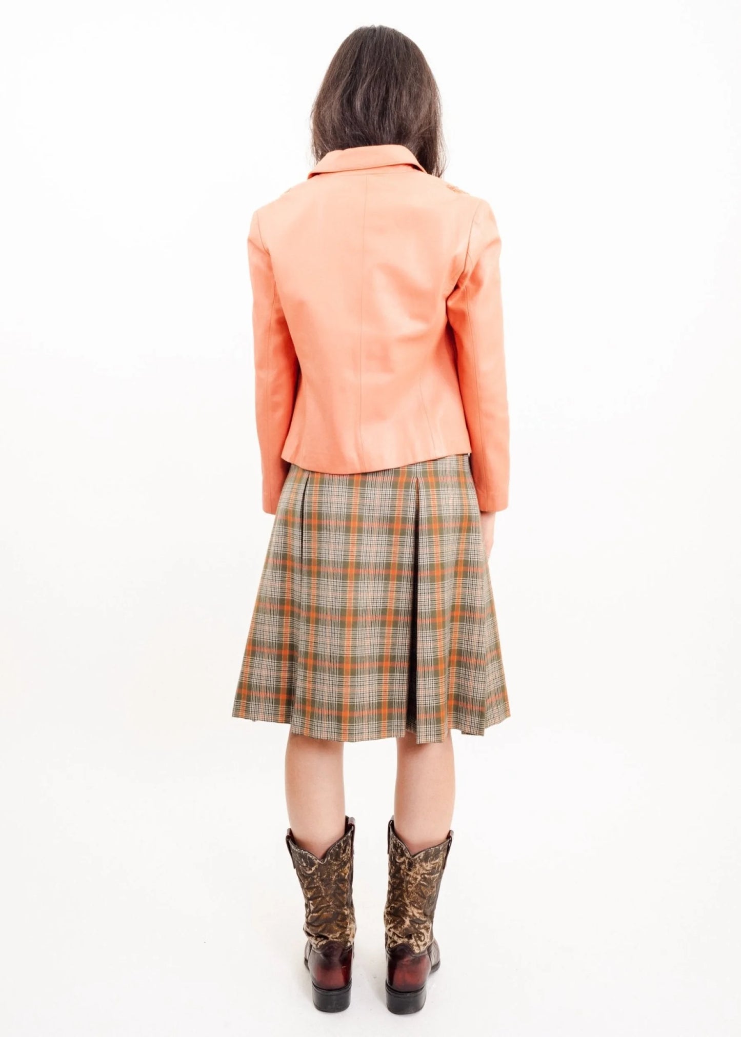 Miss Chloé Pleated tartan wool skirt