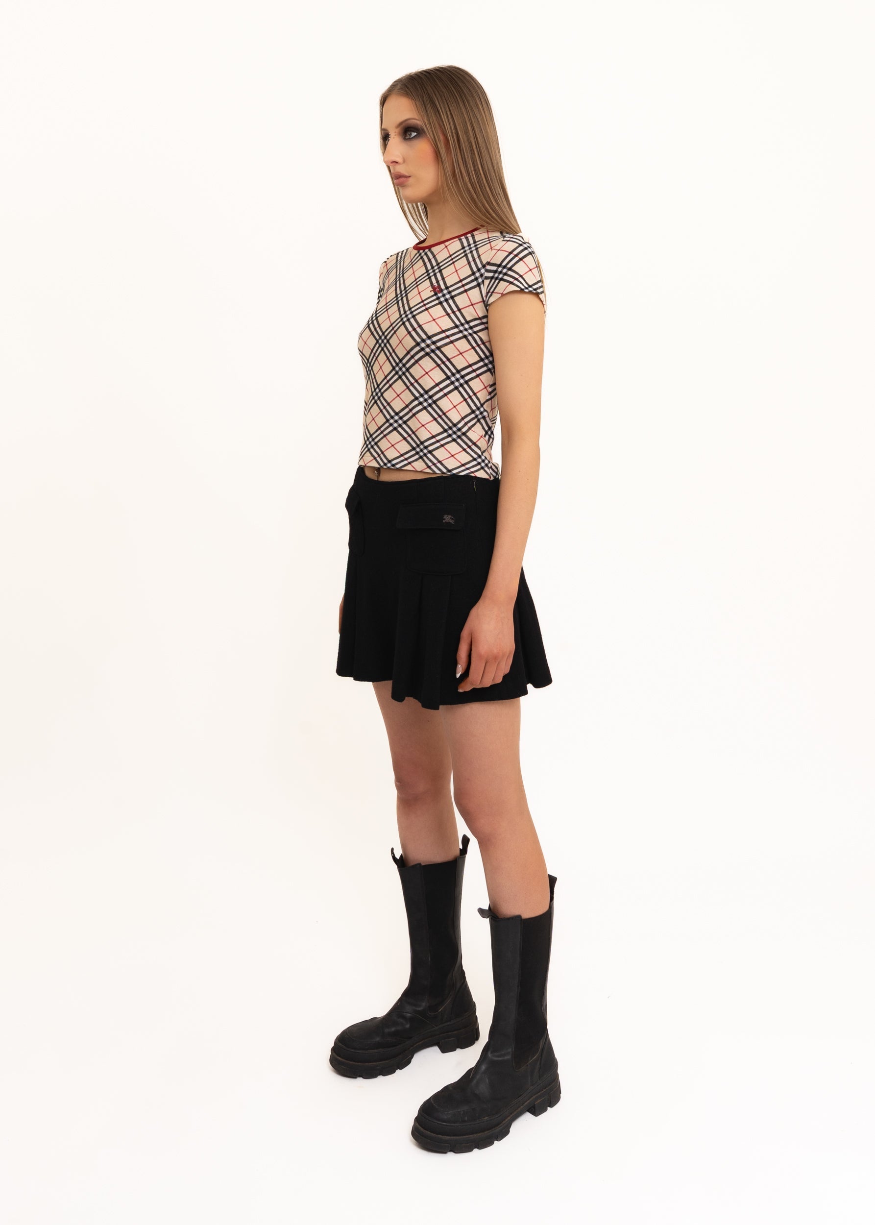 Burberry Pleated wool mini skirt Bizarre Bazaar