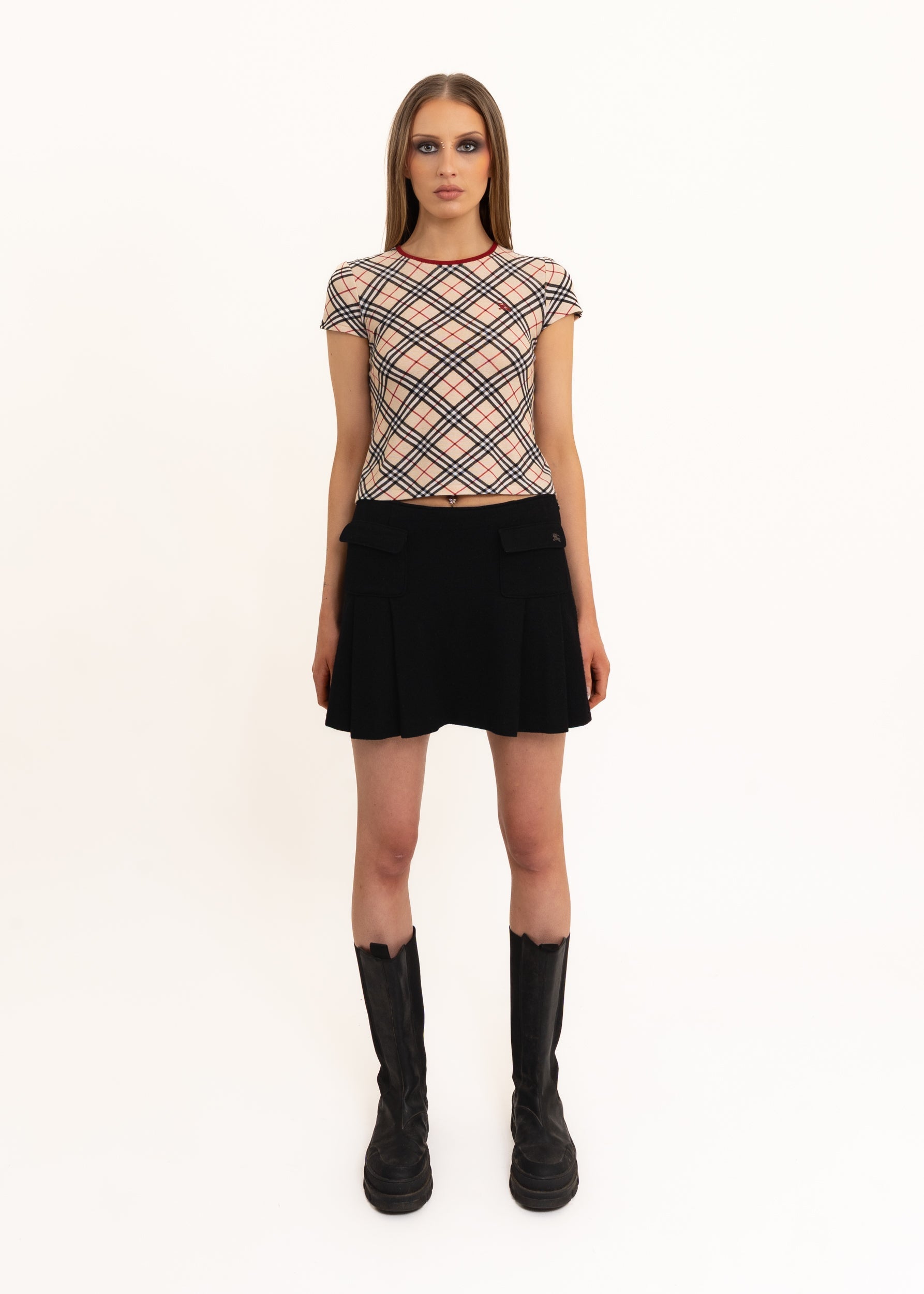 Burberry Pleated wool mini skirt Bizarre Bazaar