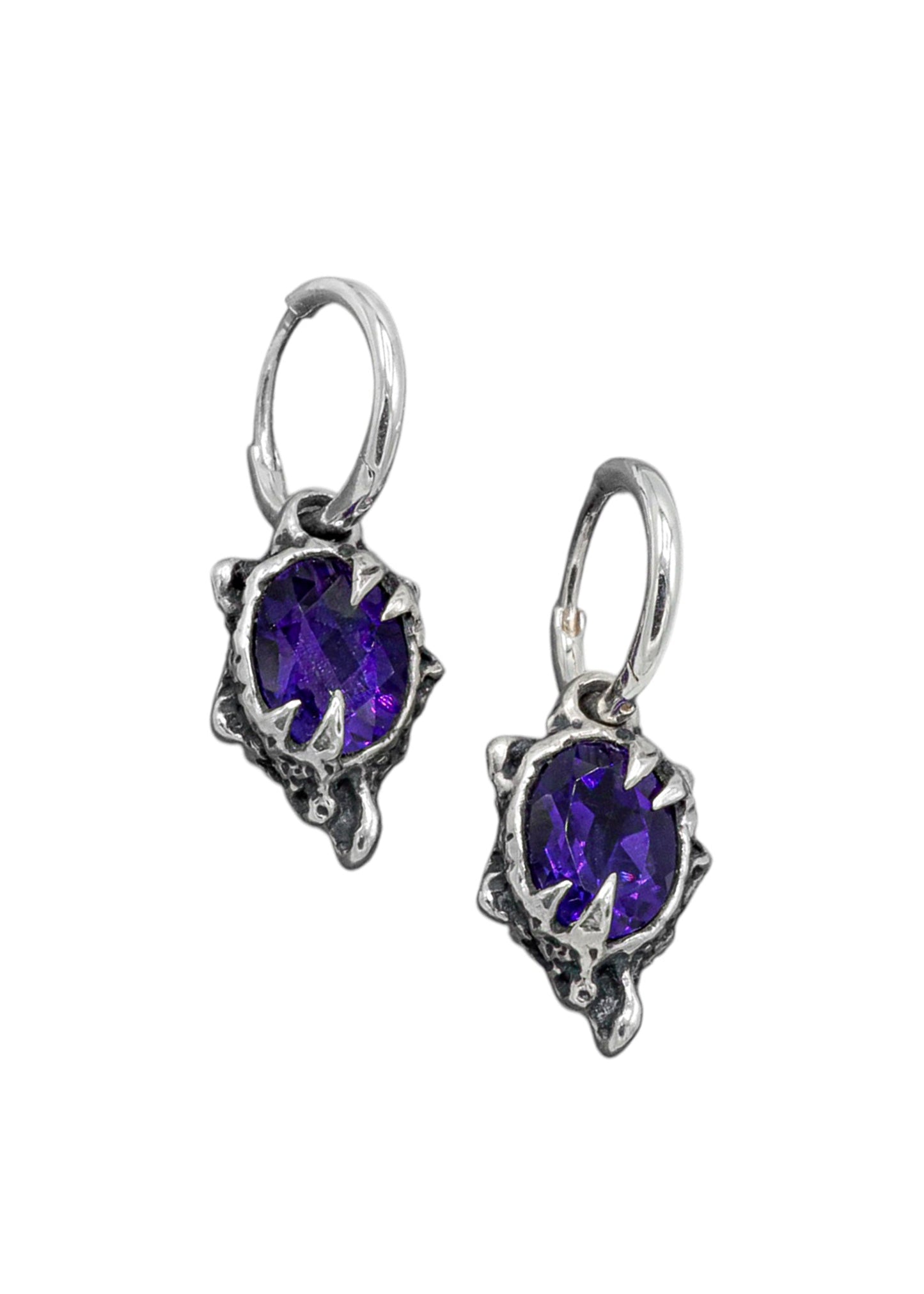LSD Jewellery Primordial Hoop Earrings- Amethyst Bizarre Bazaar