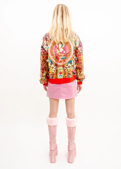 Yoshiyuki Konishi Psychedelic print silk bomber jacket