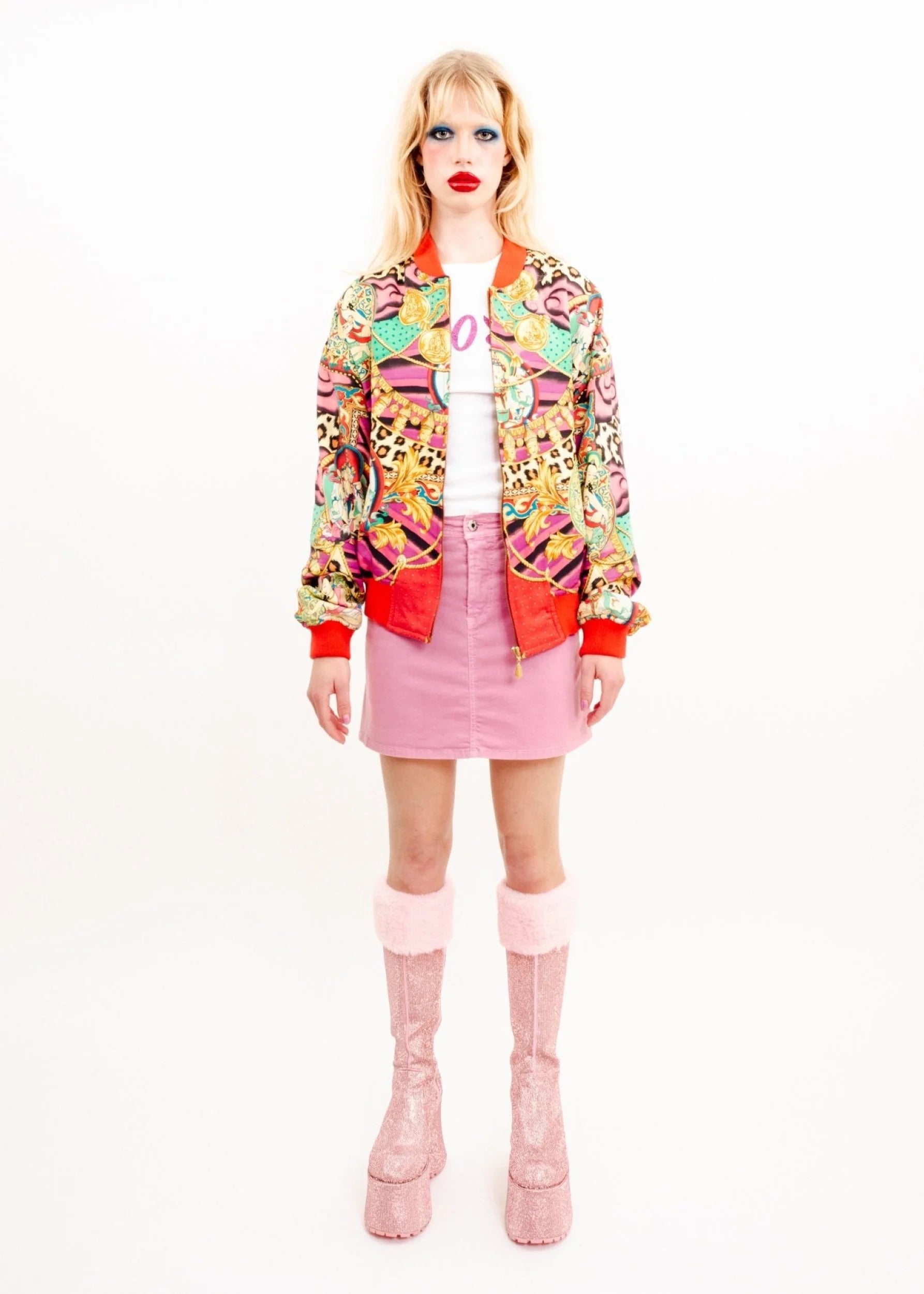 Yoshiyuki Konishi Psychedelic print silk bomber jacket