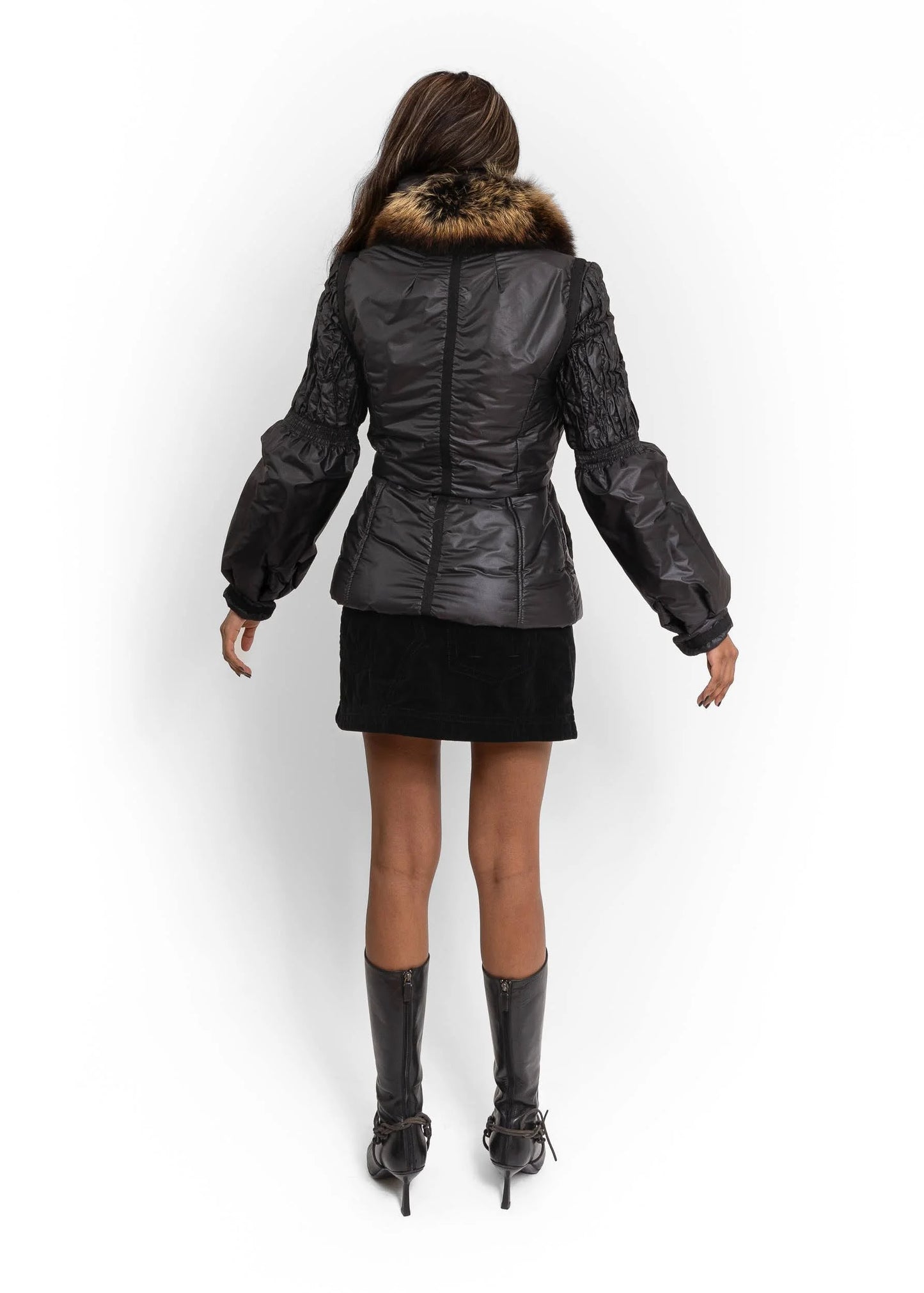 Class Roberto Cavalli Puffer jacket with detachable fox fur