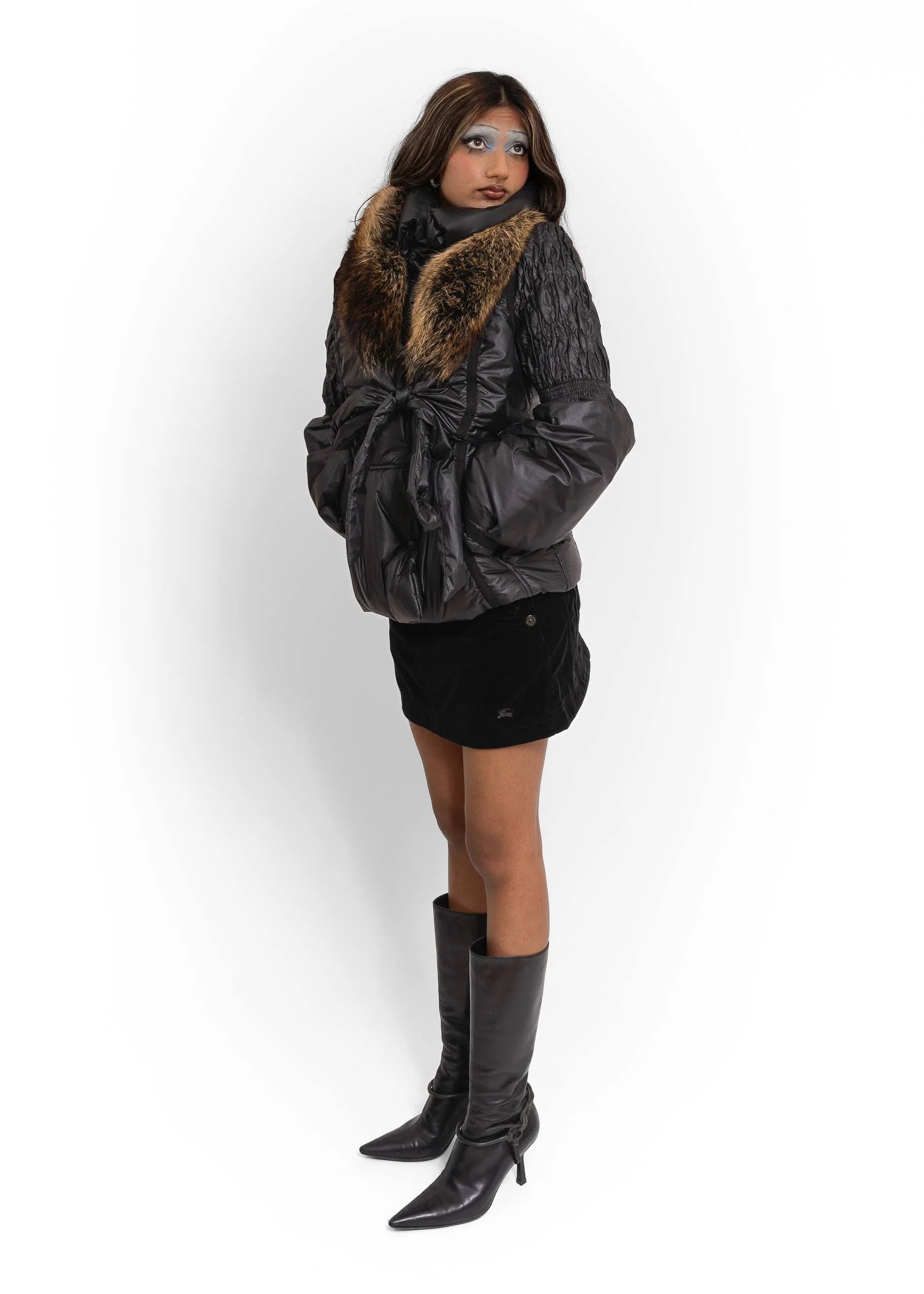 Class Roberto Cavalli Puffer jacket with detachable fox fur