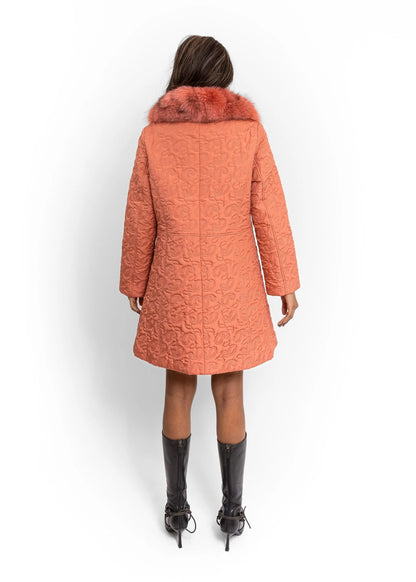 Bizarre Bazaar Quilted spring coat with detachable fox fur