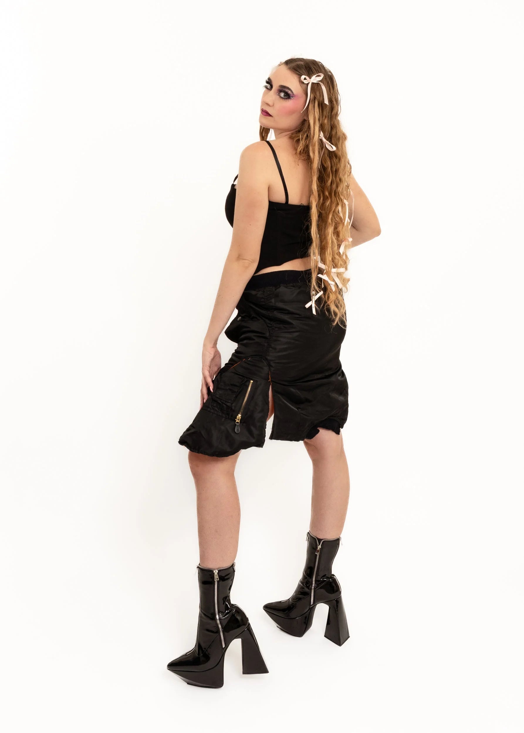 Bizarre Bazaar Reconstructed bomber jacket skirt