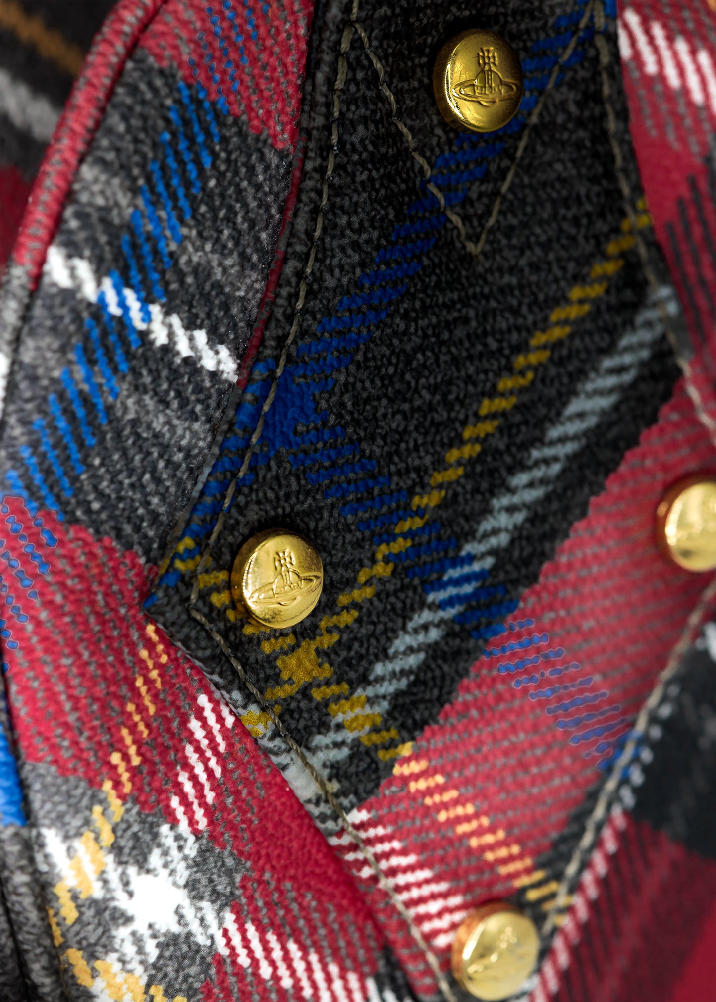 Heart shaped tartan leather bag
