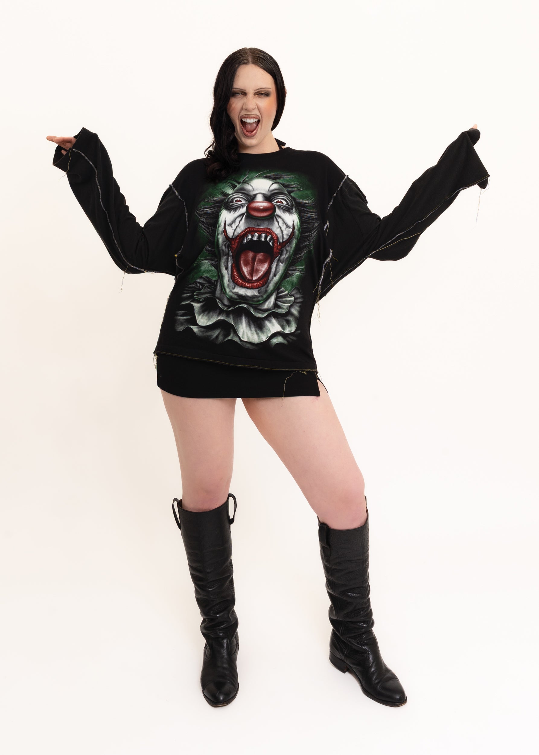 Dog Harajuku Remake/ reconstructed clown t-shirt Bizarre Bazaar