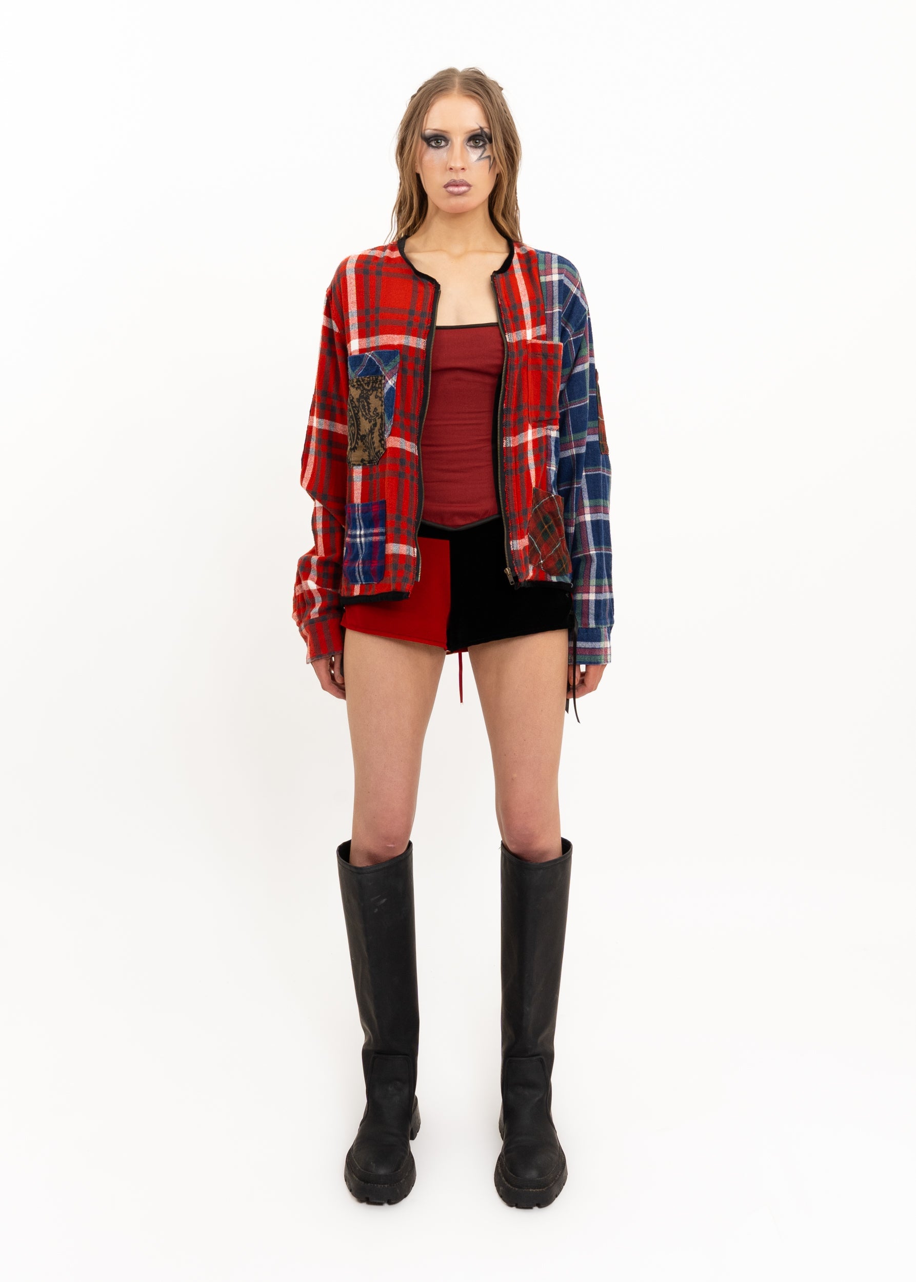 Japanese vintage Remake/ reconstructed tartan jacket Bizarre Bazaar