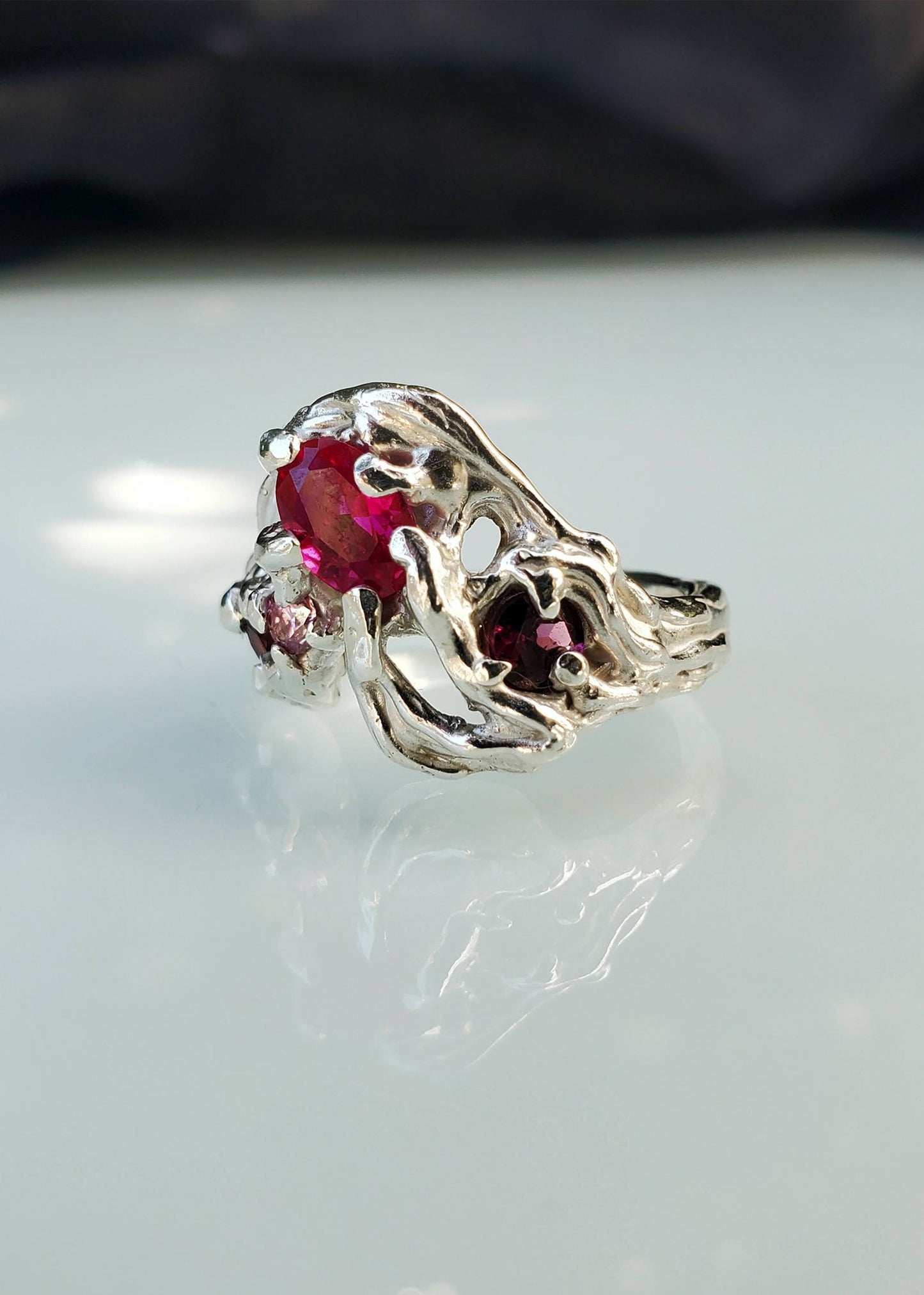 Mothmade Jewels Ruby Wave Ring Bizarre Bazaar