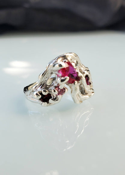 Mothmade Jewels Ruby Wave Ring Bizarre Bazaar