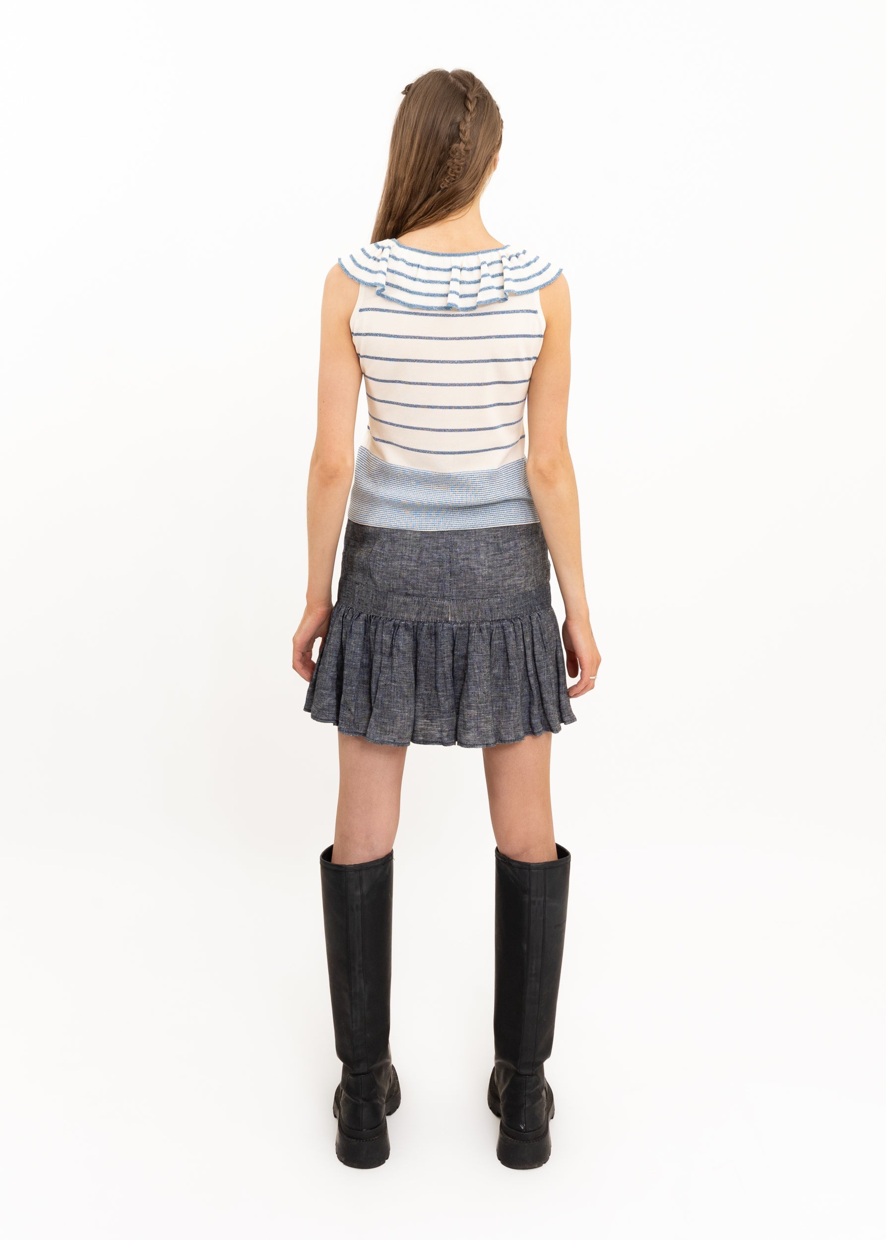 Mila Schön Ruffle neck knit top Bizarre Bazaar