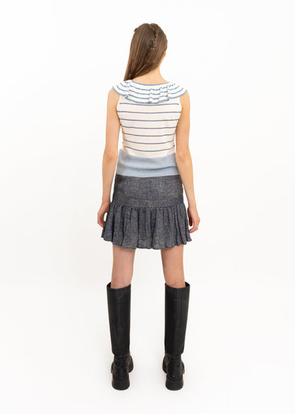 Mila Schön Ruffle neck knit top Bizarre Bazaar
