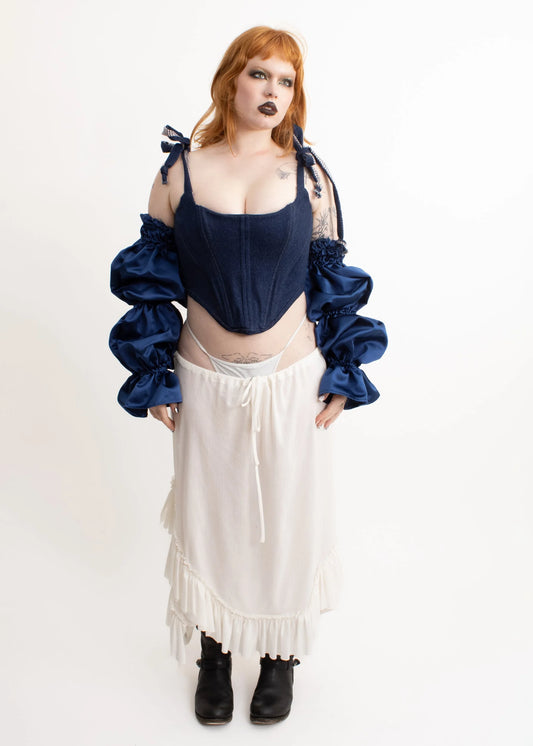 Hanan Sharifa Ruffle Sleeves- Ocean