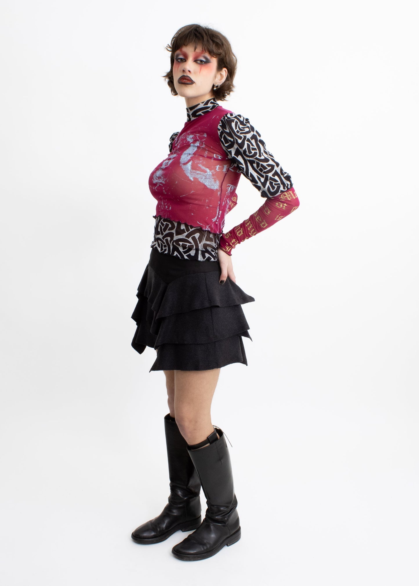 Avie Ruffle tiered mini skirt
