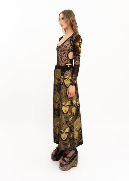 Roisin Dubh Sacred Heart/ Filigree Flower screen printed bolero Bizarre Bazaar