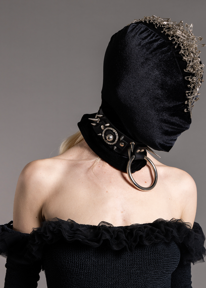 Exomorph by Gemma Proebst Safety pin mohawk velvet hood