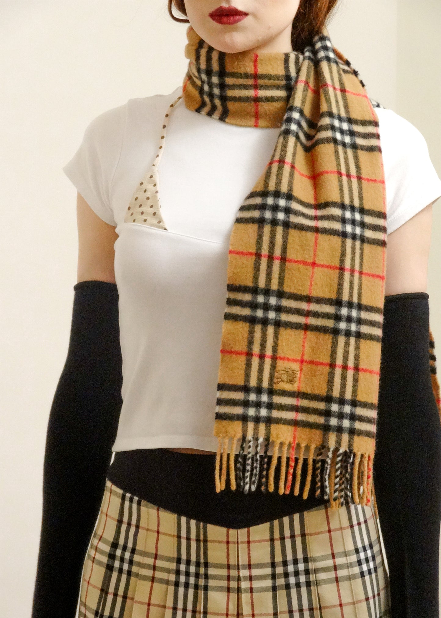 Lambswool tartan scarf