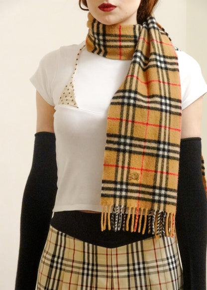Lambswool tartan scarf
