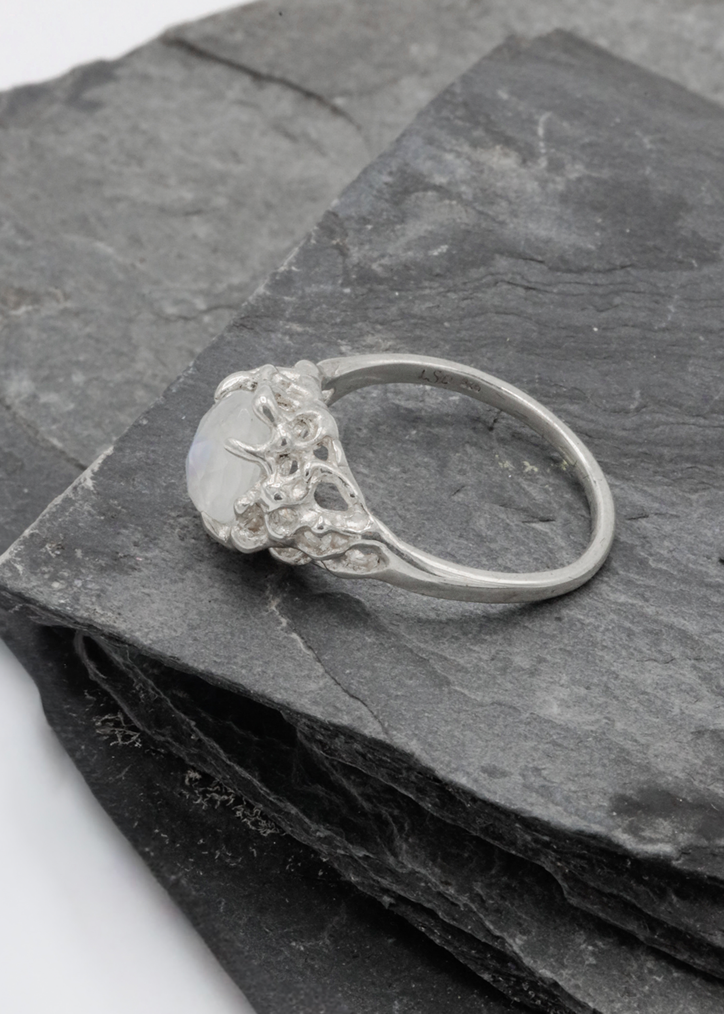 LSD Jewellery Sea Nymph Moonstone Ring- Bright Silver Bizarre Bazaar