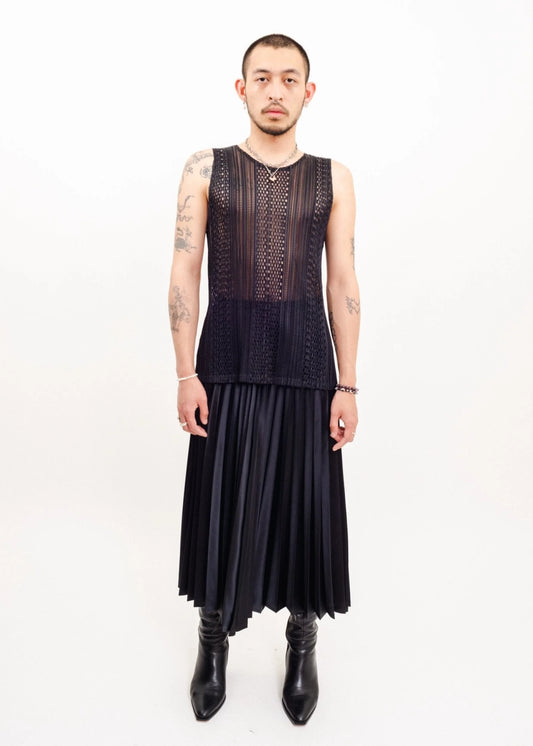 Pleats Please Sheer plissé tank top