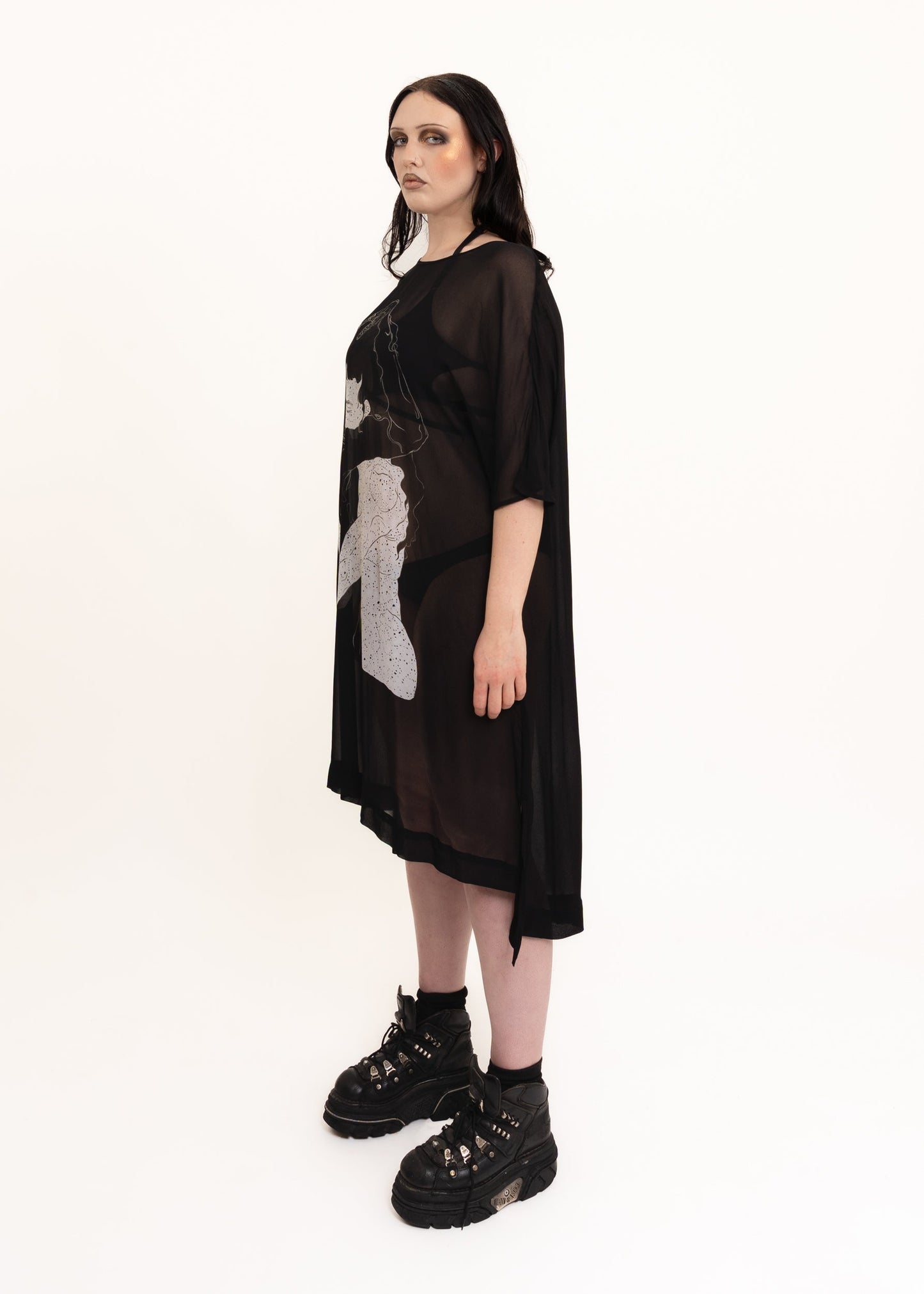 Jason Lingard Sheer printed t-shirt dress Bizarre Bazaar