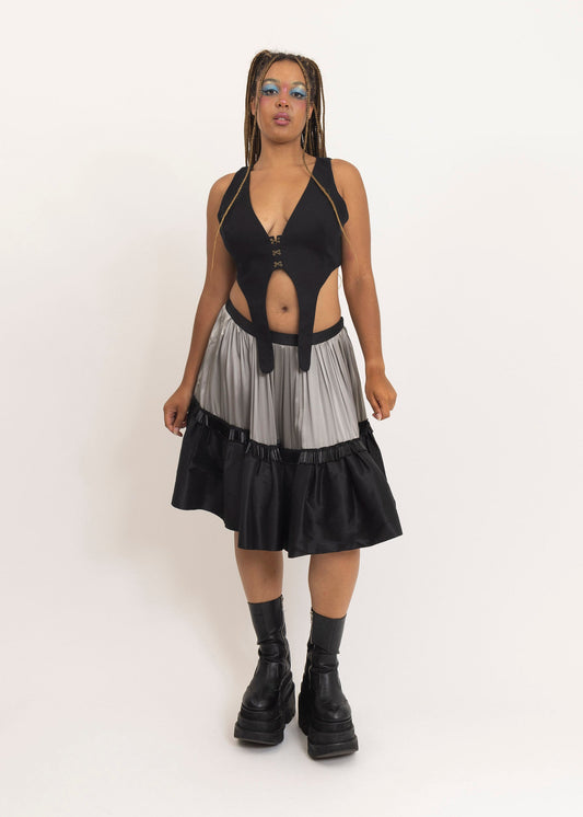 Moschino Cheap & Chic Silk puffball skirt with beaded trim